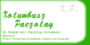 kolumbusz paczolay business card